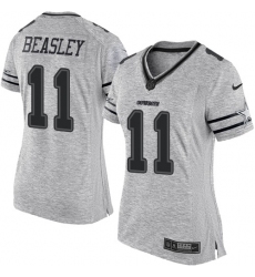 Women's Nike Dallas Cowboys #11 Cole Beasley Limited Gray Gridiron II NFL Jersey