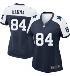 Women's Nike Dallas Cowboys #84 James Hanna Game Navy Blue Throwback Alternate NFL Jersey