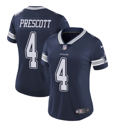 Women's Nike Dallas Cowboys #4 Dak Prescott Elite Navy Blue Team Color NFL Jersey