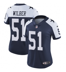 Women's Nike Dallas Cowboys #51 Kyle Wilber Elite Navy Blue Throwback Alternate NFL Jersey
