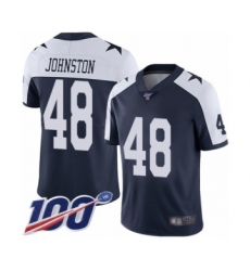 Men's Dallas Cowboys #48 Daryl Johnston Navy Blue Throwback Alternate Vapor Untouchable Limited Player 100th Season Football Jersey
