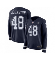 Women's Nike Dallas Cowboys #48 Daryl Johnston Limited Navy Blue Therma Long Sleeve NFL Jersey