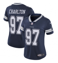 Women's Nike Dallas Cowboys #97 Taco Charlton Elite Navy Blue Team Color NFL Jersey