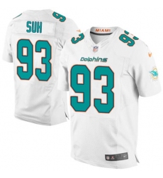 Men's Nike Miami Dolphins #93 Ndamukong Suh Elite White NFL Jersey