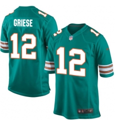 Men's Nike Miami Dolphins #12 Bob Griese Game Aqua Green Alternate NFL Jersey