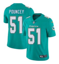 Youth Nike Miami Dolphins #51 Mike Pouncey Elite Aqua Green Team Color NFL Jersey