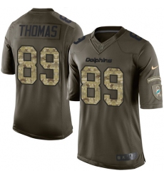 Men's Nike Miami Dolphins #89 Julius Thomas Elite Green Salute to Service NFL Jersey