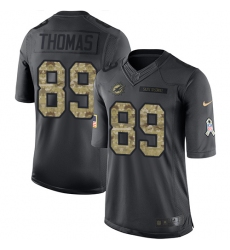 Men's Nike Miami Dolphins #89 Julius Thomas Limited Black 2016 Salute to Service NFL Jersey