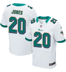 Men's Nike Miami Dolphins #20 Reshad Jones Elite White NFL Jersey