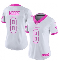 Women's Nike Miami Dolphins #8 Matt Moore Limited White/Pink Rush Fashion NFL Jersey