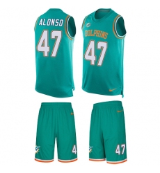 Men's Nike Miami Dolphins #47 Kiko Alonso Limited Aqua Green Tank Top Suit NFL Jersey