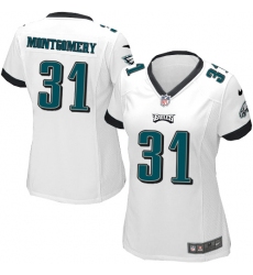 Women's Nike Philadelphia Eagles #31 Wilbert Montgomery Game White NFL Jersey