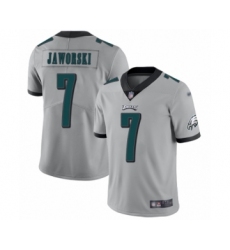 Men's Philadelphia Eagles #7 Ron Jaworski Limited Silver Inverted Legend Football Jersey