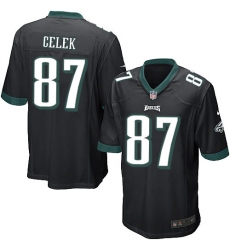 Men's Nike Philadelphia Eagles #87 Brent Celek Game Black Alternate NFL Jersey