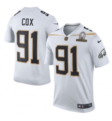 Men's Nike Philadelphia Eagles #91 Fletcher Cox Elite White Team Rice 2016 Pro Bowl NFL Jersey