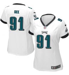 Women's Nike Philadelphia Eagles #91 Fletcher Cox Game White NFL Jersey