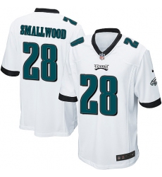 Men's Nike Philadelphia Eagles #28 Wendell Smallwood Game White NFL Jersey