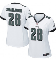 Women's Nike Philadelphia Eagles #28 Wendell Smallwood Game White NFL Jersey