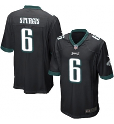 Men's Nike Philadelphia Eagles #6 Caleb Sturgis Game Black Alternate NFL Jersey