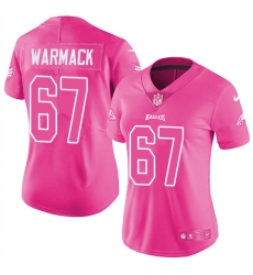 Women's Nike Philadelphia Eagles #67 Chance Warmack Limited Pink Rush Fashion NFL Jersey