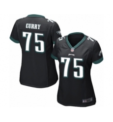 Women's Philadelphia Eagles #75 Vinny Curry Game Black Alternate Football Jersey