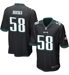 Men's Nike Philadelphia Eagles #58 Jordan Hicks Game Black Alternate NFL Jersey