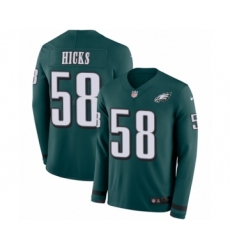 Men's Nike Philadelphia Eagles #58 Jordan Hicks Limited Green Therma Long Sleeve NFL Jersey