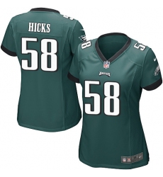 Women's Nike Philadelphia Eagles #58 Jordan Hicks Game Midnight Green Team Color NFL Jersey