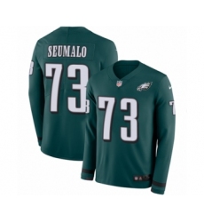 Men's Nike Philadelphia Eagles #73 Isaac Seumalo Limited Green Therma Long Sleeve NFL Jersey