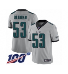 Men's Philadelphia Eagles #60 Chuck Bednarik Limited Silver Inverted Legend 100th Season Football Jersey