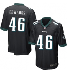 Men's Nike Philadelphia Eagles #46 Herman Edwards Game Black Alternate NFL Jersey