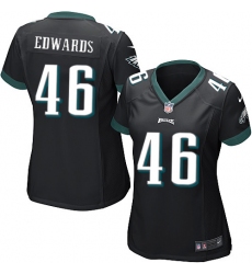 Women's Nike Philadelphia Eagles #46 Herman Edwards Game Black Alternate NFL Jersey