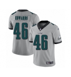 Women's Philadelphia Eagles #46 Herman Edwards Limited Silver Inverted Legend Football Jersey
