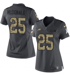 Women's Nike Philadelphia Eagles #25 Tommy McDonald Limited Black 2016 Salute to Service NFL Jersey
