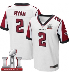 Men's Nike Atlanta Falcons #2 Matt Ryan Elite White Super Bowl LI 51 NFL Jersey