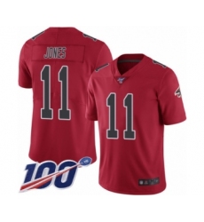 Men's Atlanta Falcons #11 Julio Jones Limited Red Rush Vapor Untouchable 100th Season Football Jersey