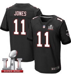 Men's Nike Atlanta Falcons #11 Julio Jones Elite Black Alternate Super Bowl LI 51 NFL Jersey