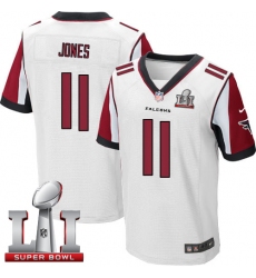 Men's Nike Atlanta Falcons #11 Julio Jones Elite White Super Bowl LI 51 NFL Jersey