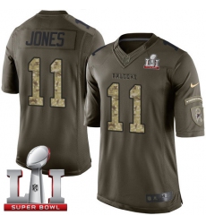 Men's Nike Atlanta Falcons #11 Julio Jones Limited Green Salute to Service Super Bowl LI 51 NFL Jersey