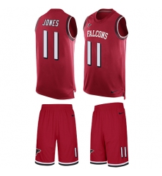 Men's Nike Atlanta Falcons #11 Julio Jones Limited Red Tank Top Suit NFL Jersey