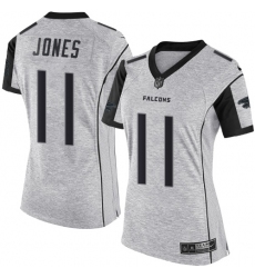 Women's Nike Atlanta Falcons #11 Julio Jones Limited Gray Gridiron II NFL Jersey