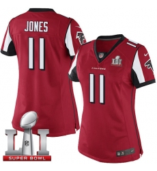 Women's Nike Atlanta Falcons #11 Julio Jones Red Team Color Super Bowl LI 51 Vapor Untouchable Limited Player NFL Jersey