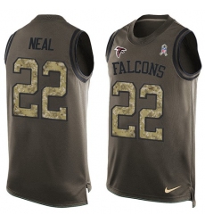 Men's Nike Atlanta Falcons #22 Keanu Neal Limited Green Salute to Service Tank Top NFL Jersey