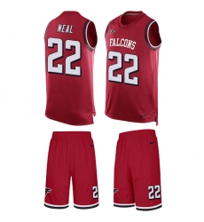 Men's Nike Atlanta Falcons #22 Keanu Neal Limited Red Tank Top Suit NFL Jersey