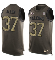 Men's Nike Atlanta Falcons #37 Ricardo Allen Limited Green Salute to Service Tank Top NFL Jersey