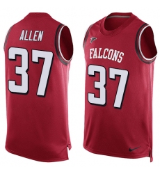 Men's Nike Atlanta Falcons #37 Ricardo Allen Limited Red Player Name & Number Tank Top NFL Jersey