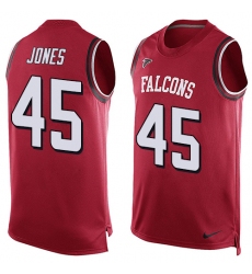 Men's Nike Atlanta Falcons #45 Deion Jones Limited Red Player Name & Number Tank Top NFL Jersey