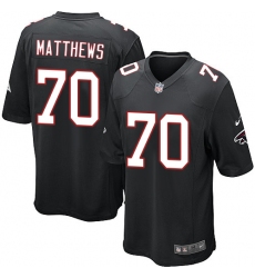 Men's Nike Atlanta Falcons #70 Jake Matthews Game Black Alternate NFL Jersey