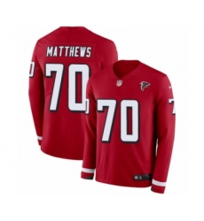 Men's Nike Atlanta Falcons #70 Jake Matthews Limited Red Therma Long Sleeve NFL Jersey
