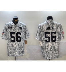 Men's New York Giants #56 Lawrence Taylory Arctic Camo 2024 FUSE Salute to Service Limited Stitched Jersey